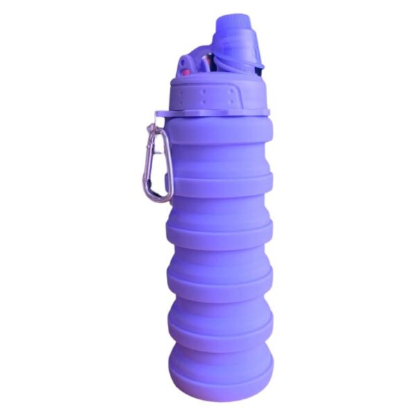 Garrafa de Silicone Retrátil Reutilizável com Bico 500 ml (Lilás)